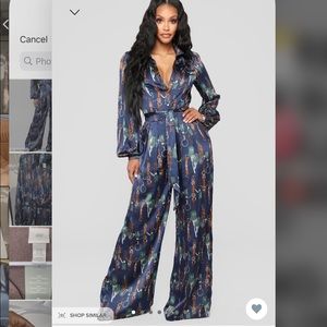 Satin Wide Leg Bodysuit Jumper